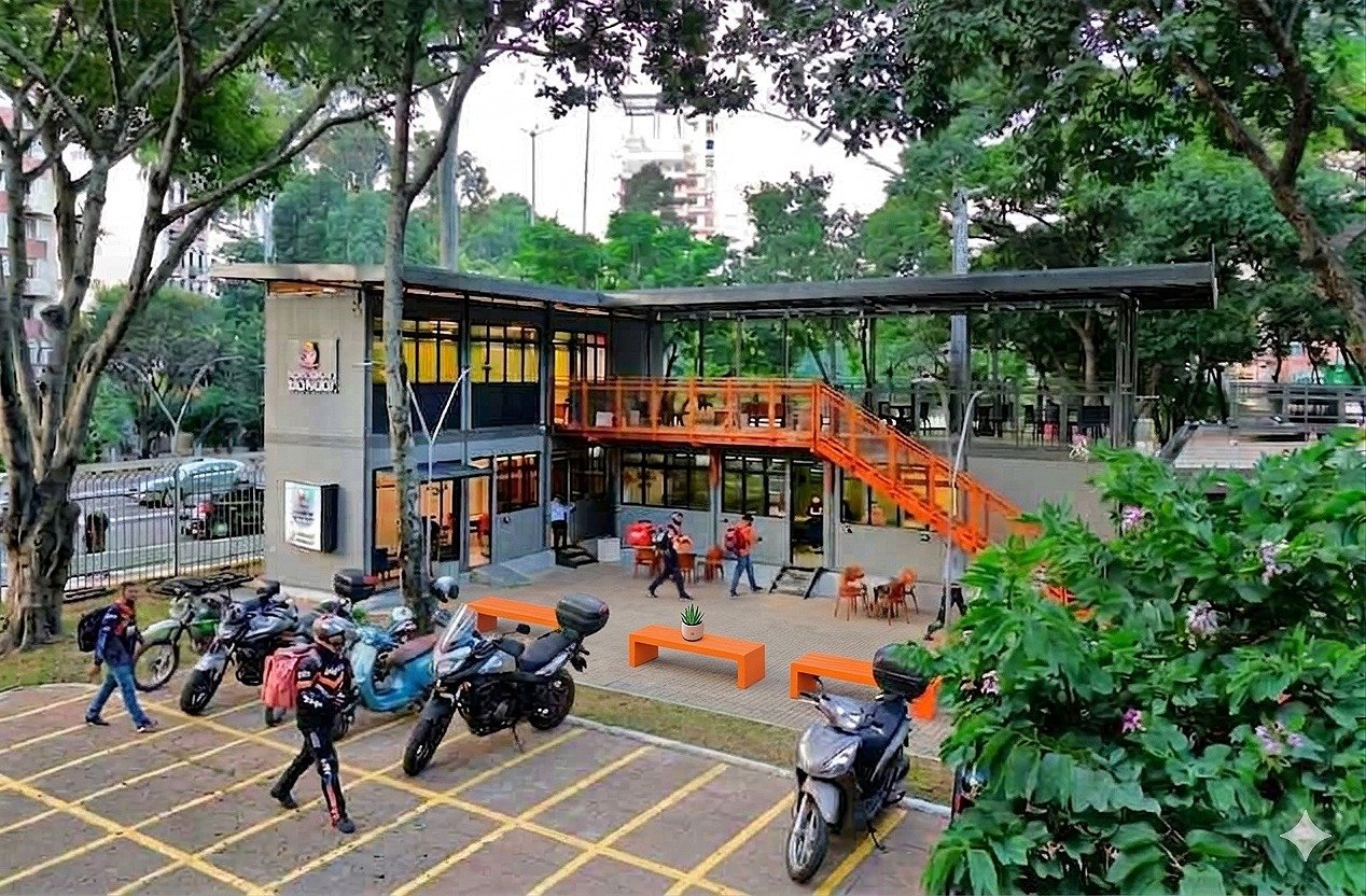 Prefeitura inaugura primeiro Espaço Motoboy da capital, com estrutura gratuita para descanso, alimentação e apoio